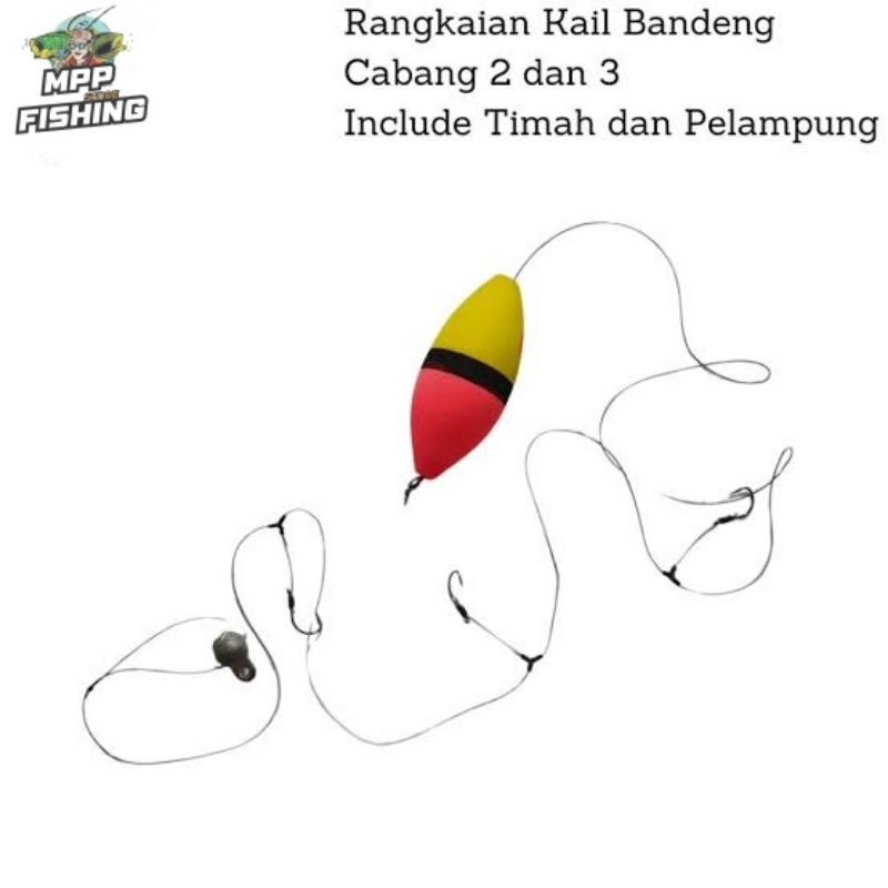 Rangkaian Kail Pancing Ikan Bandeng / Pelampung Busa Mancing Bandeng