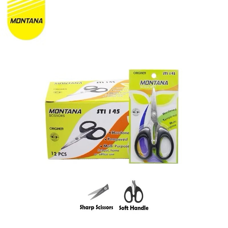

( 1 PACK ) MONTANA Scissors / Gunting Montana STi-145 RETAIL 1 PACK ISI 12 BIJI