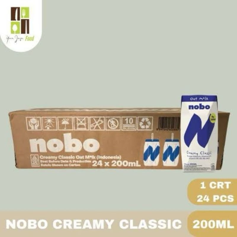 

Oat Milk Nobo Creamy Classic 200ml (Dus)Gojek Only