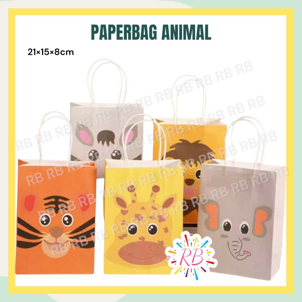 

Tas Ultah ANIMAL / Tas Ulang Tahun Hewan / Goodie Bag Paper Bag Animal