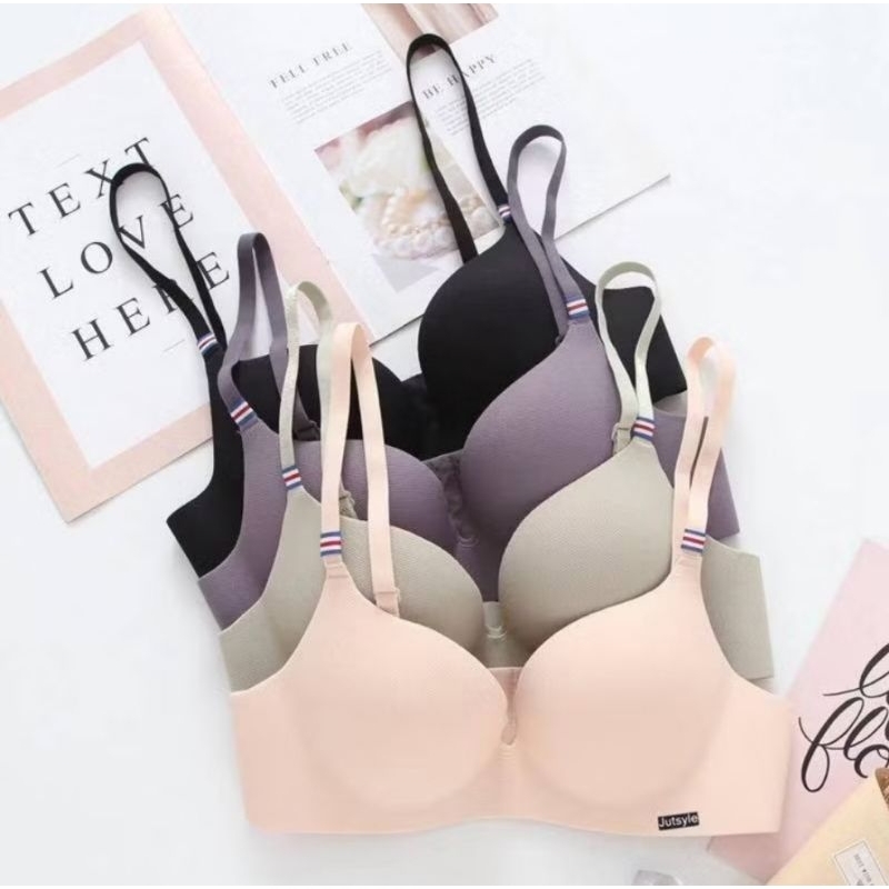 Sport BH Wanita BRA Push Up Tanpa Kawat Seamless Jutsyle Pengait 3 tali Nyaman Busa Tebal Premium Ca
