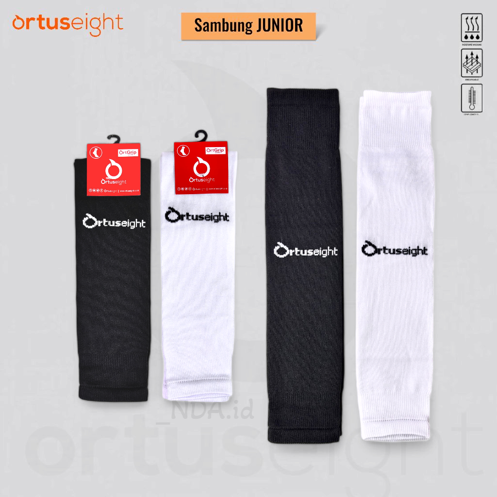 Kaos kaki Sambung JUNIOR Motif Ortuseight Warna Hitam dan Putih