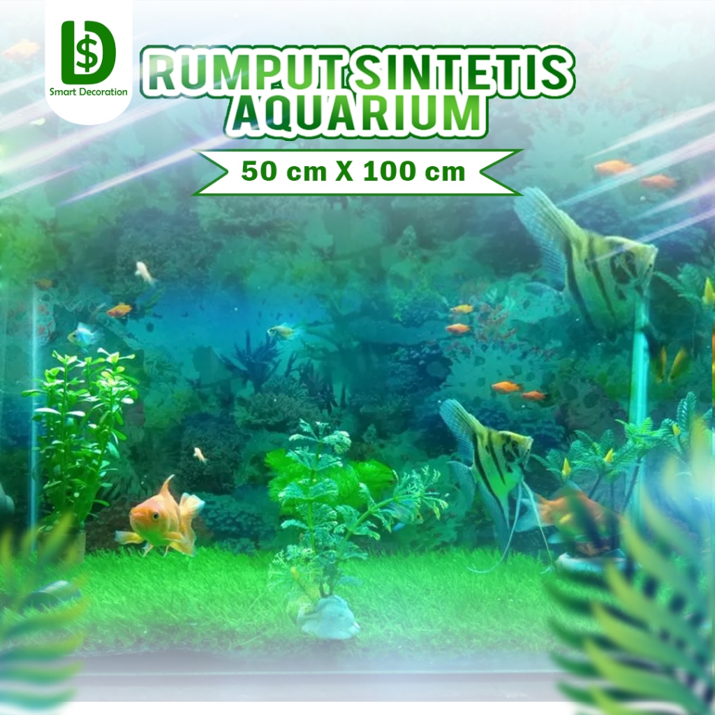 Rumput Sintetis Murah Swiss 50 X 100 Tebal 3cm Meteran Buat Aquarium