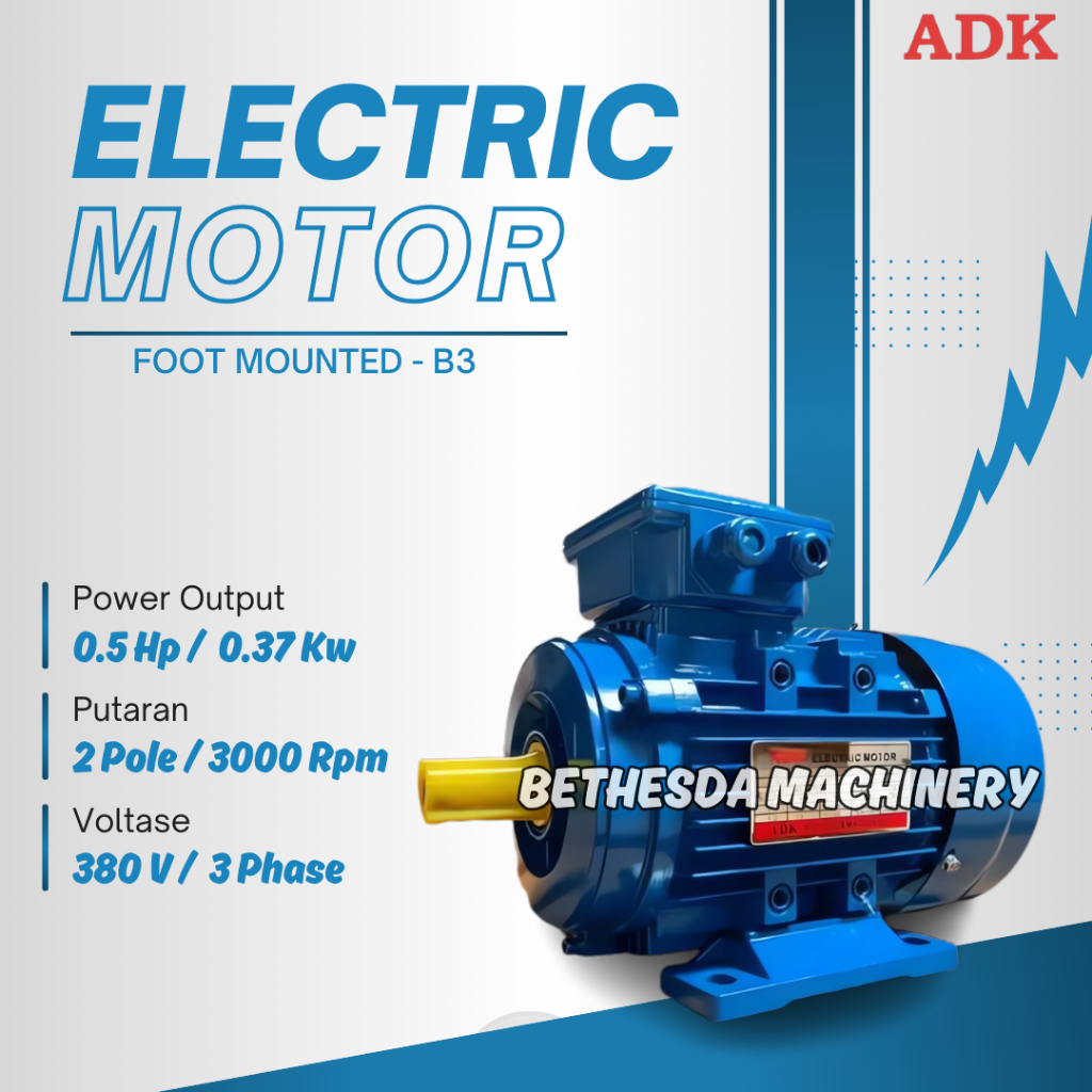 Dinamo Motor ADK 0.5Hp 2Pole B3 3Phase