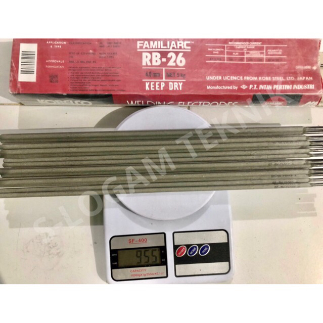 Kawat Las Besi RB 26 KOBE STEEL 4 mm 1 KG Welding Electrodes RB26