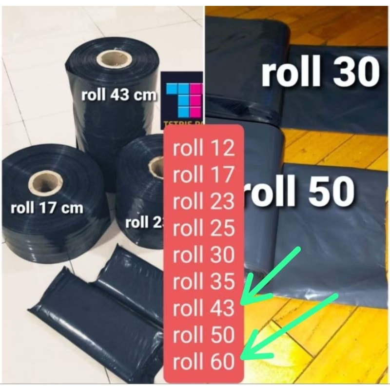

plastik rol packing hitam perkilo grosir/25 kg