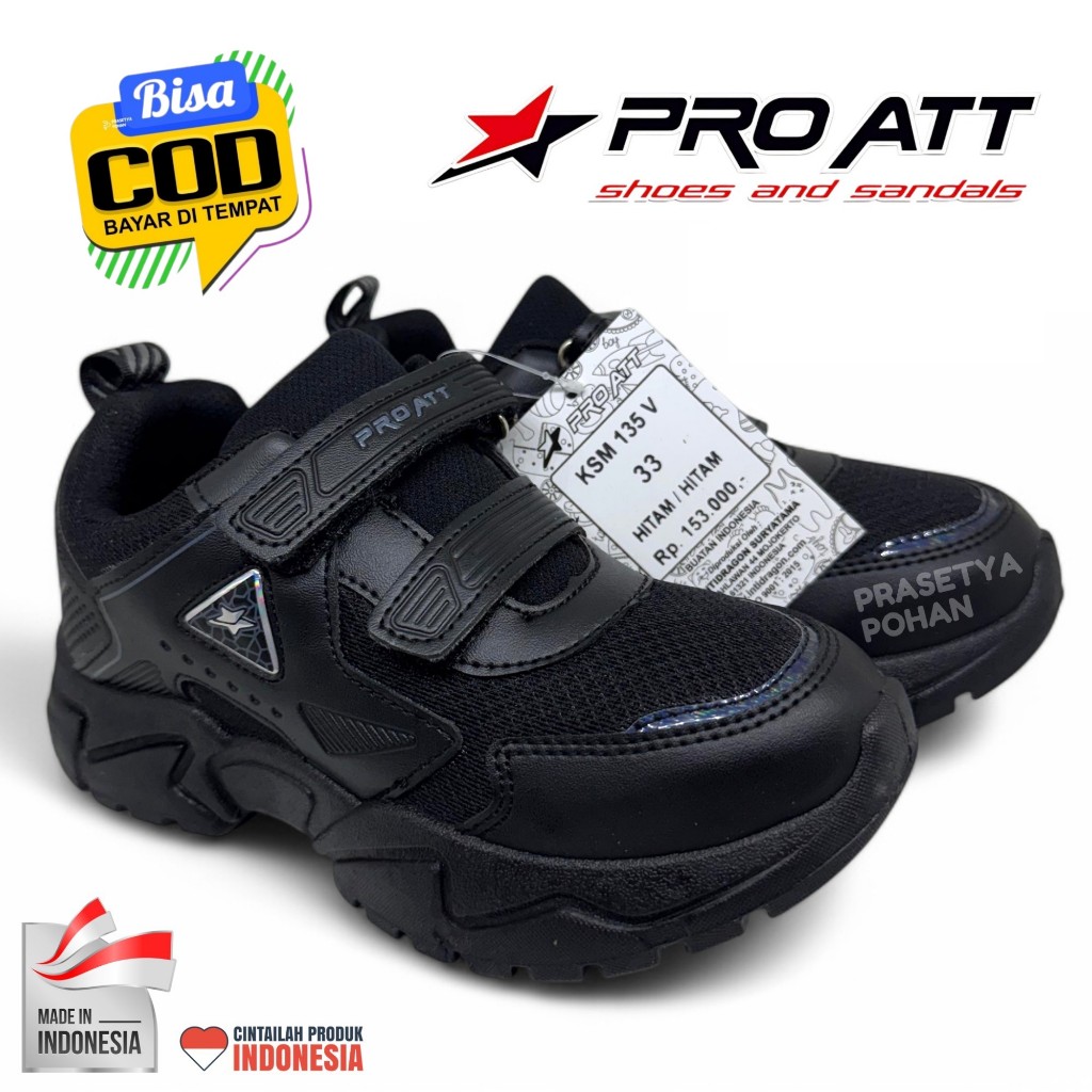 Sepatu Sekolah TK SD SMP Anti Slip - Sepatu Anak Sekolah TK SD SMP HITAM 28-38