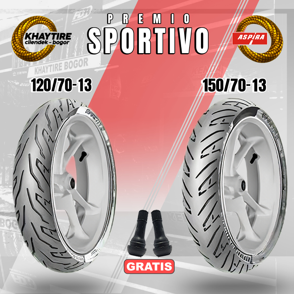 Sepasang Ban Motor Nmax ASPIRA PREMIO SPORTIVO 120/70 & 150/70 Ring 13 Tubeless
