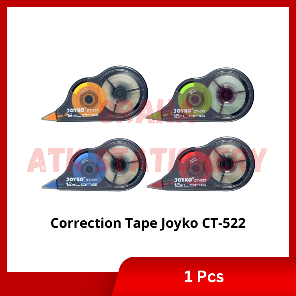 

[1 Pcs] Correction Tape Joyko CT-522 / Penghapus Tipex Pita Kertas Joyko CT-522