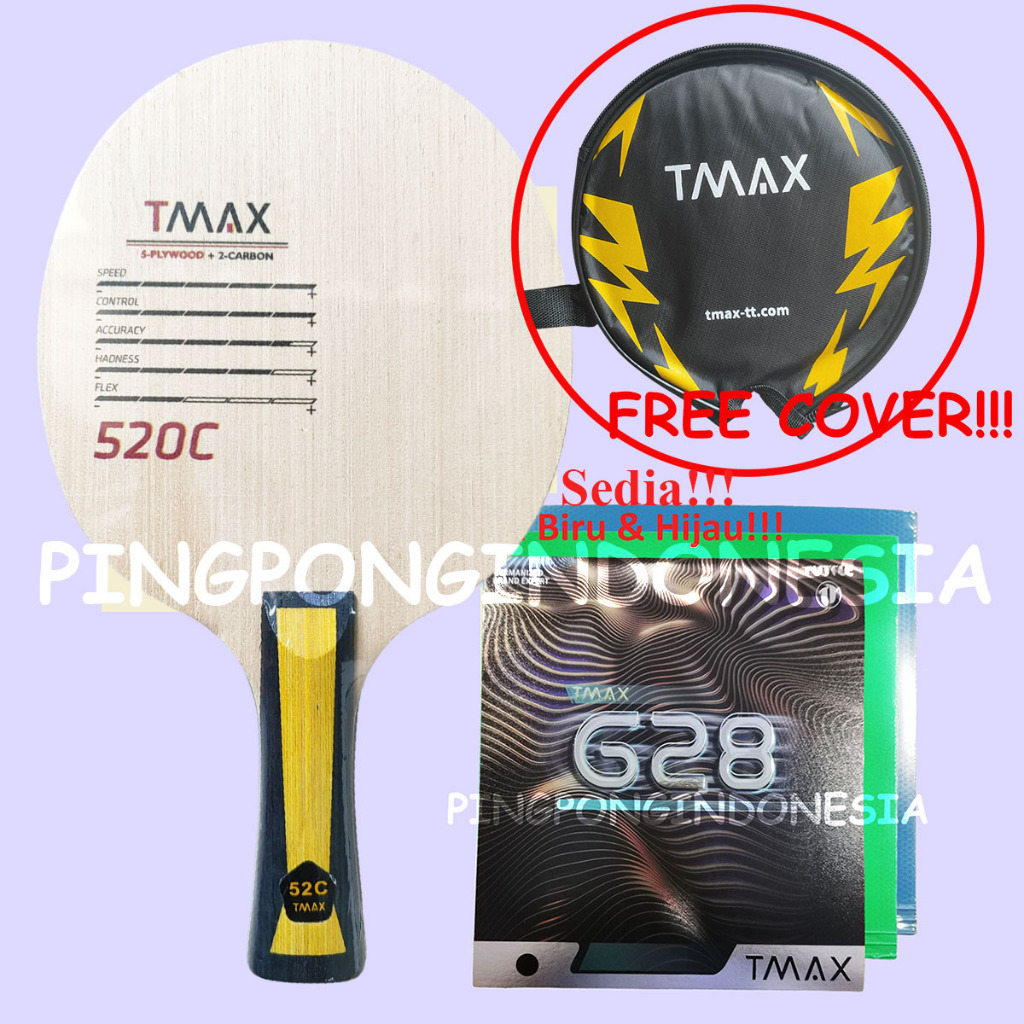 Tuttle - Tmax 52C Carbon Set-Rakitan Bet Bat Pingpong Tenis Meja OFF 520C Plywood Carbon Tuttle TMAX