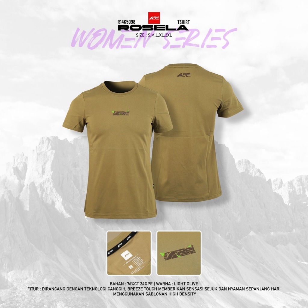 Kaos Lengan Pendek Wanita Rosella Arei Outdoorgear