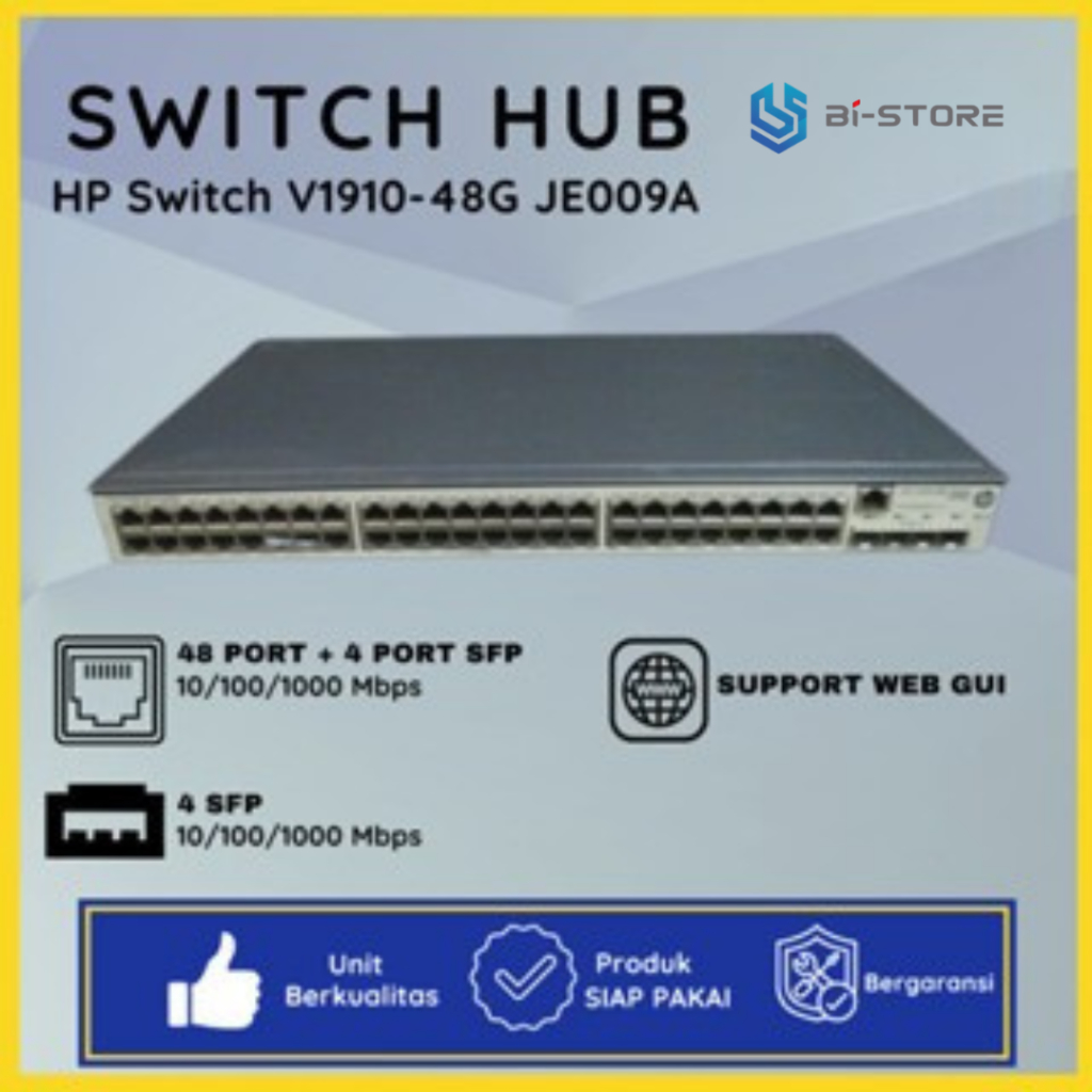 Switch Hub Manageable Gigabit 48 Port HP V1910 Garansi Resmi Lifetime Tukar Baru