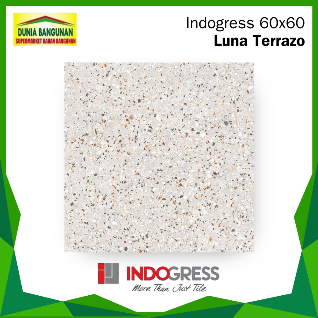 Granit 60x60 Indogress Luna Terrazo Granit Matt Kasar / Granit Lantai / Granit Lantai Kamar Mandi / 