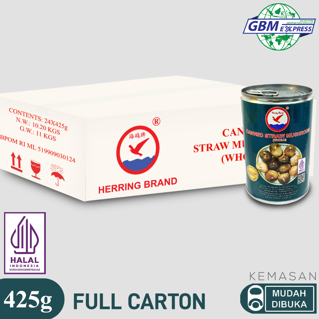 

Herring Brand Full Carton Canned Straw Mushroom 400g - 24pcs