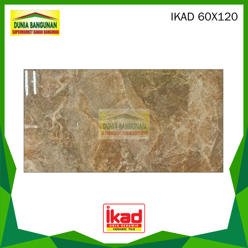 Granit 60x120 IKAD Brown Granit Lantai Glossy / Granit Dinding / Granit Cokelat Marmer