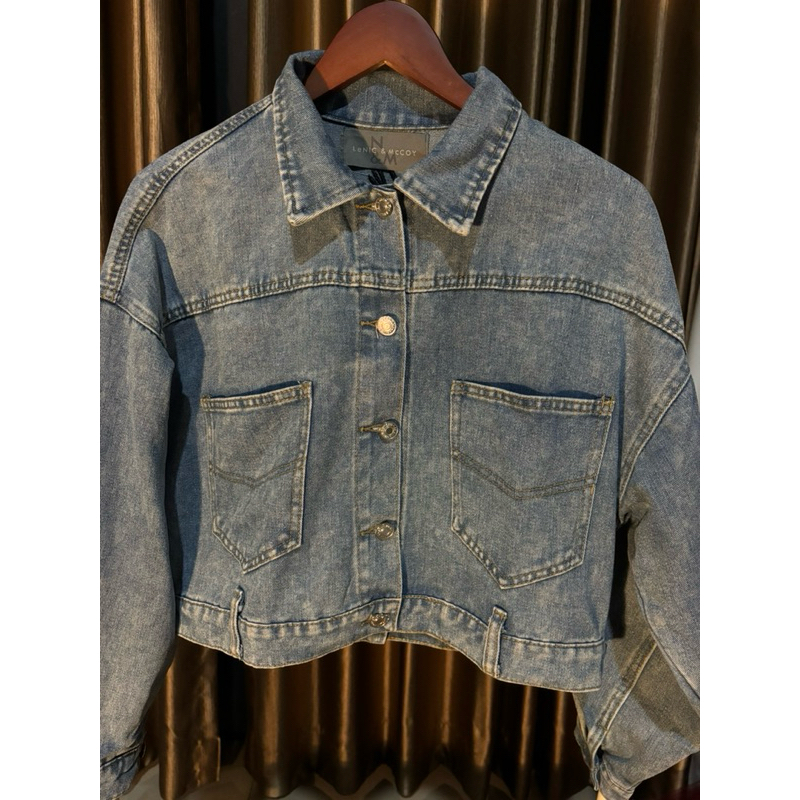 Jacket Jeans Crop kerah Sailor