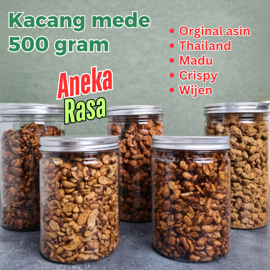 

Kacang mede / mete patahan rasa original asin / Thailand / Madu / Wijen Toples 500 gram