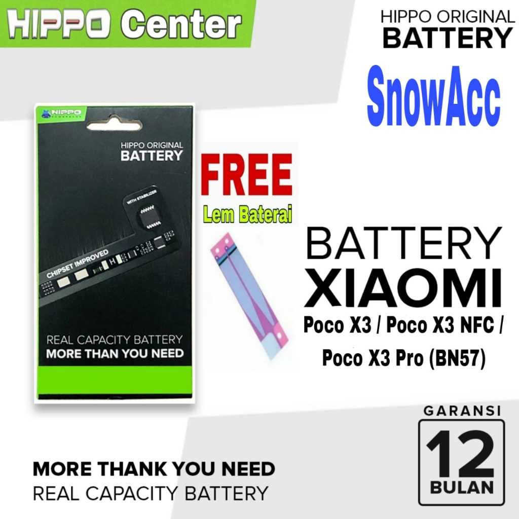 HIPPO BATERAI POCO X3 / POCO X3 NFC / POCO X3 PRO BATTERY POCOPHONE BN57