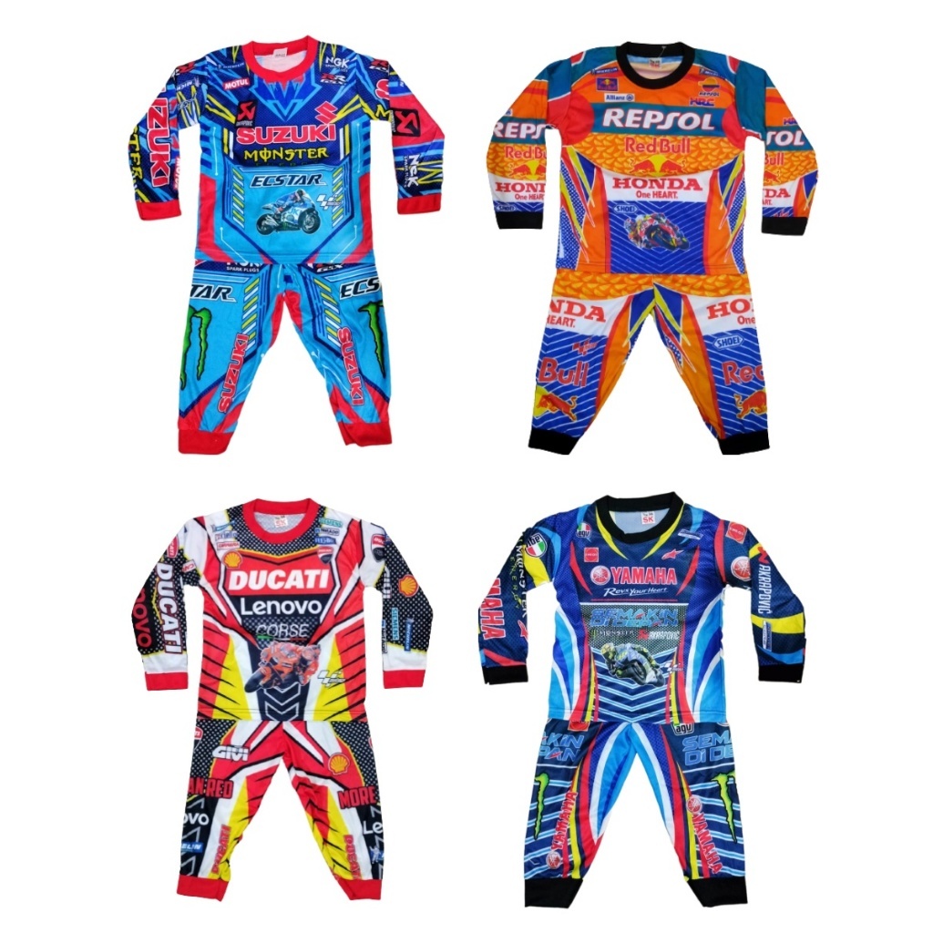 Setelan Baju Moto GP Anak Untuk 1 Tahun - 10 Tahun / Baju Balap Motor Anak Terbaru / Baju Moto GP