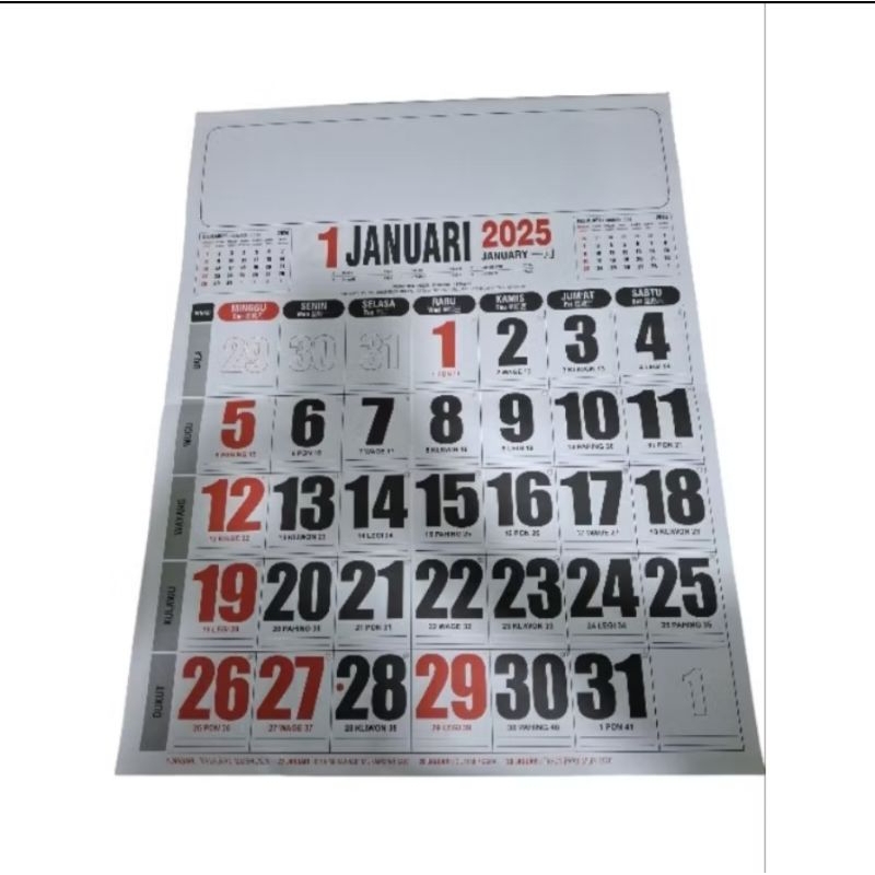 

Kalender kantor super Jumbo 2025
