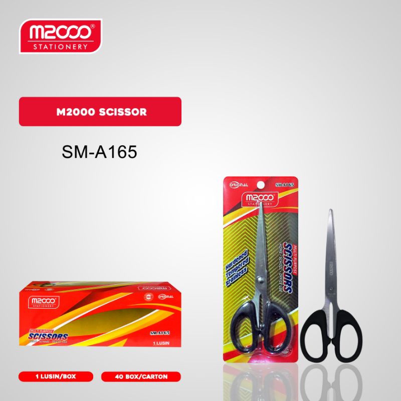 

M2000 Gunting Kertas High Quality/ Stainless Steel Scissors M2000/SM-A165 Kemasan 12 Pcs