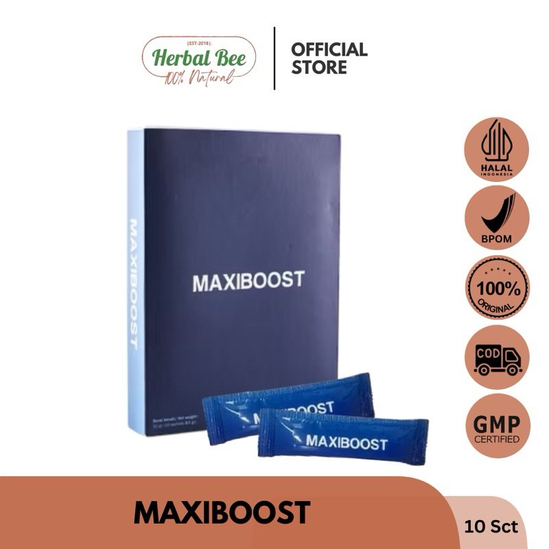

MAXIBOOST ORIGINAL 1 BOX ISI 10 SACHET MINUMAN SERBUK RASA HAZELNUT