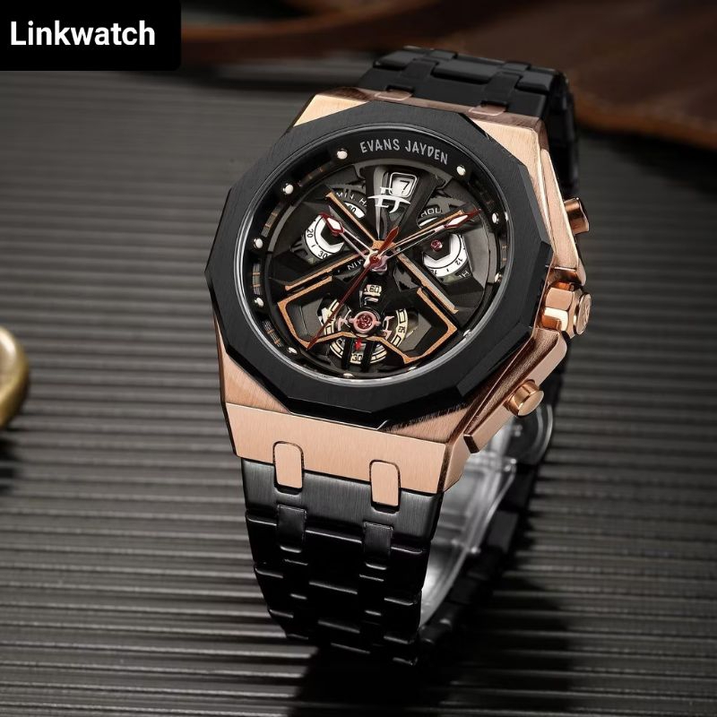 Evans Jayden EJ 9545 Jam Tangan Pria Rantai Analog Chronograph Shaphire Original Garansi