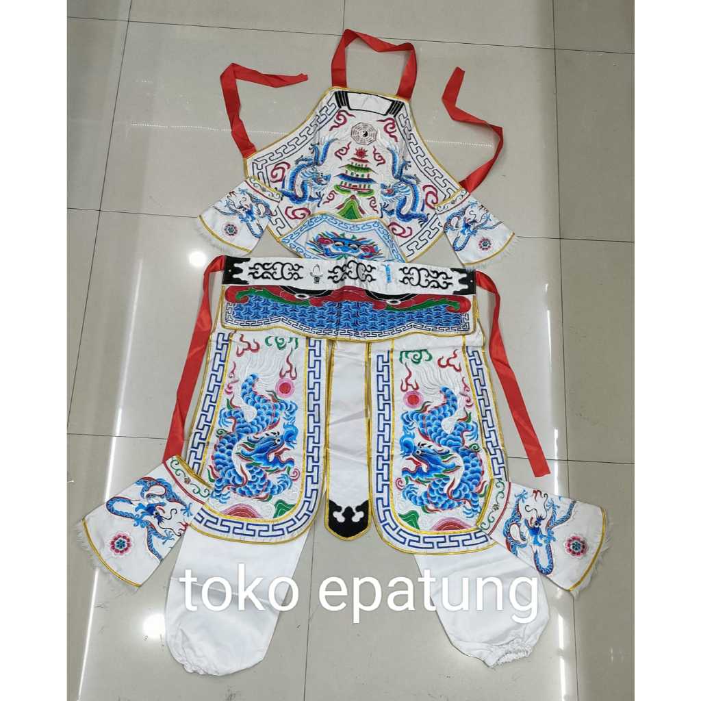baju tatung taiwan / oto / otto - putih - motif naga naga - 25