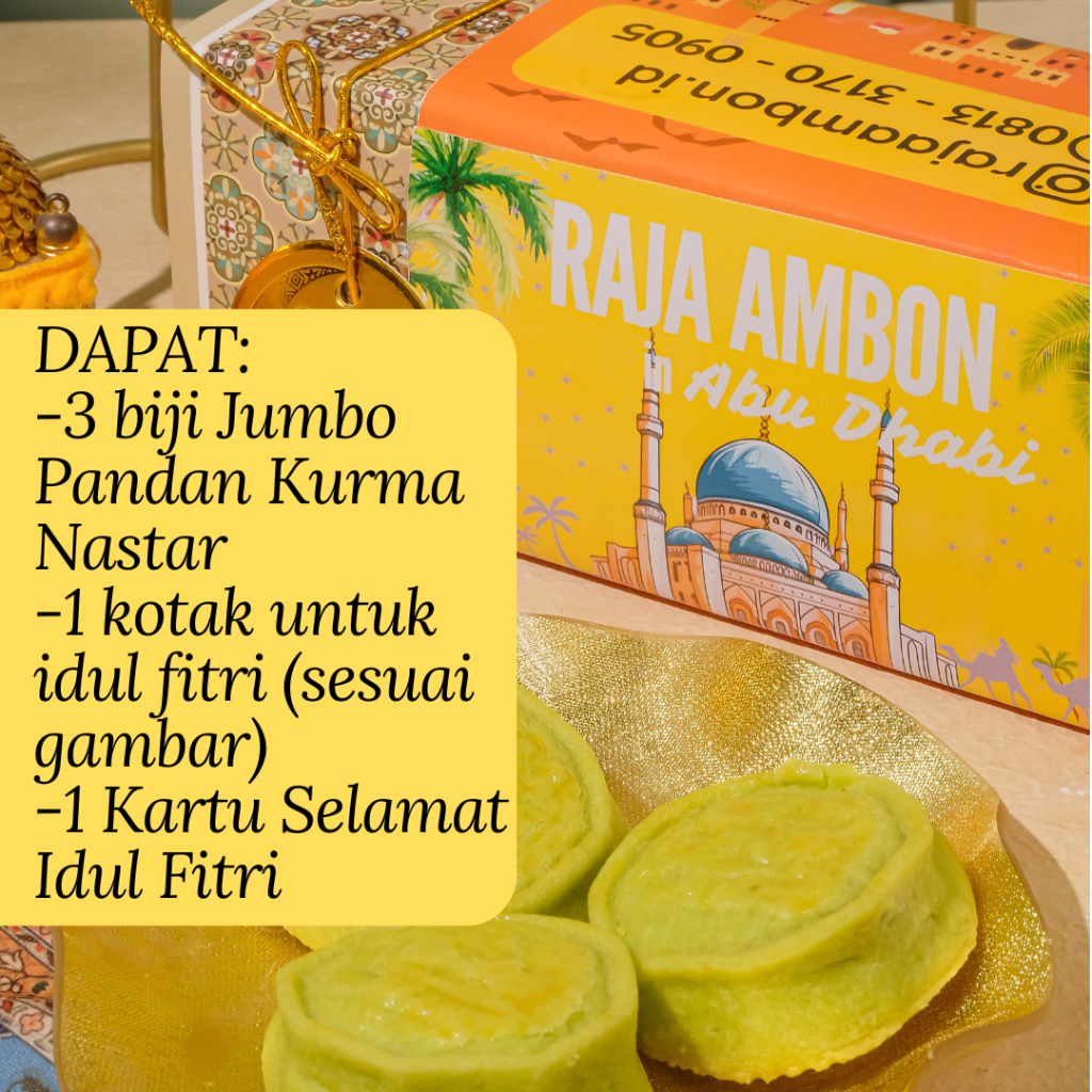 

[ IDUL FITRI GIFT HAMPERS ] 3 PAX JUMBO PANDAN KURMA NASTAR (KURMA LEBIH BANYAK) made by Raja Ambon