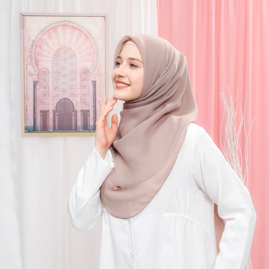 Jilbab oval premium malaysia segi empat hijab segiempat polycotton curve square malay lokal oval