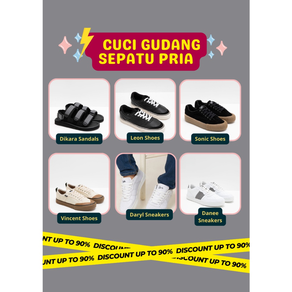 KODE O34G Berrybenka x Berrybenka Street Clearance  Sepatu Sneakers Sandal Pria