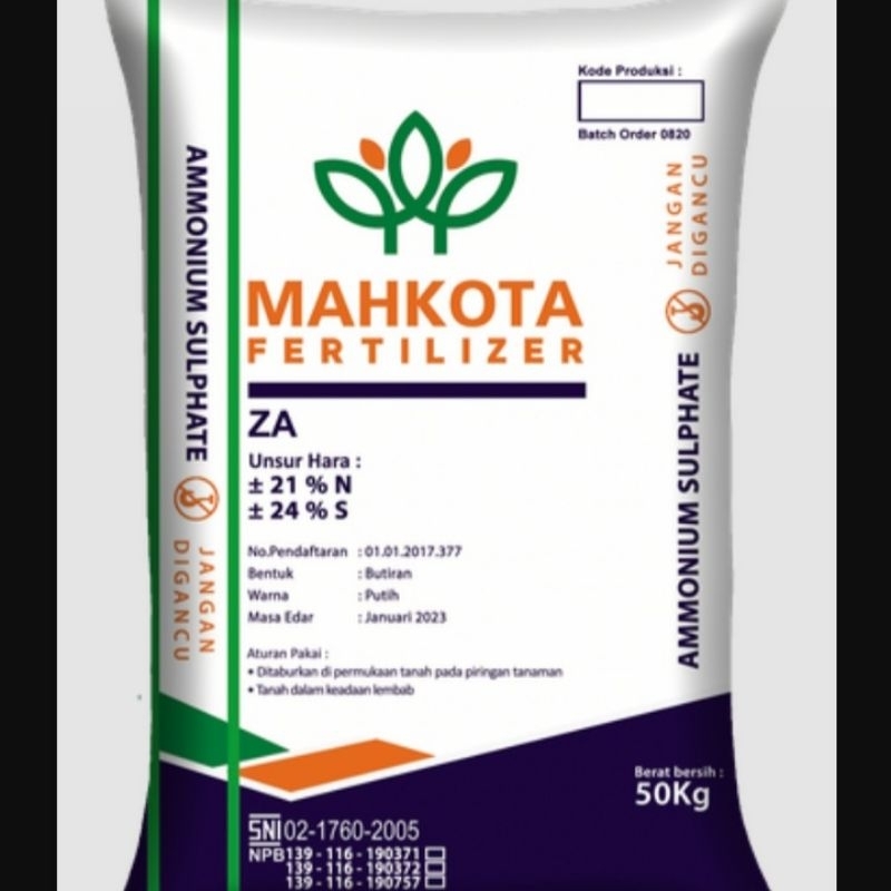 Pupuk ZA ZA MAHKOTA 50kg N 21% S 24%