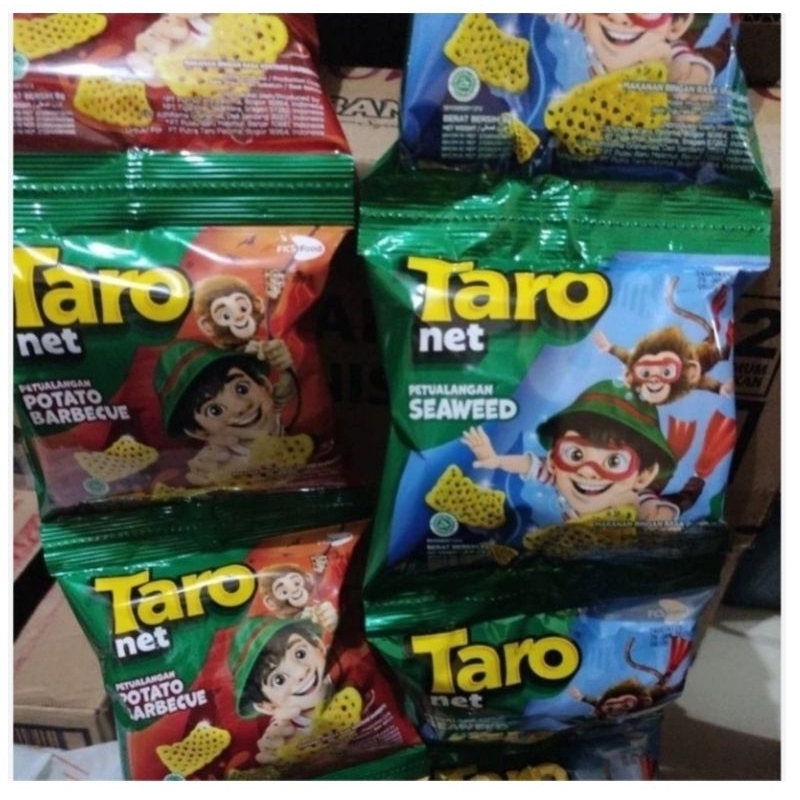 

Jajanan Taro Net rumput laut dan barbecue ( 1 renceng 10pcs x 8gram )