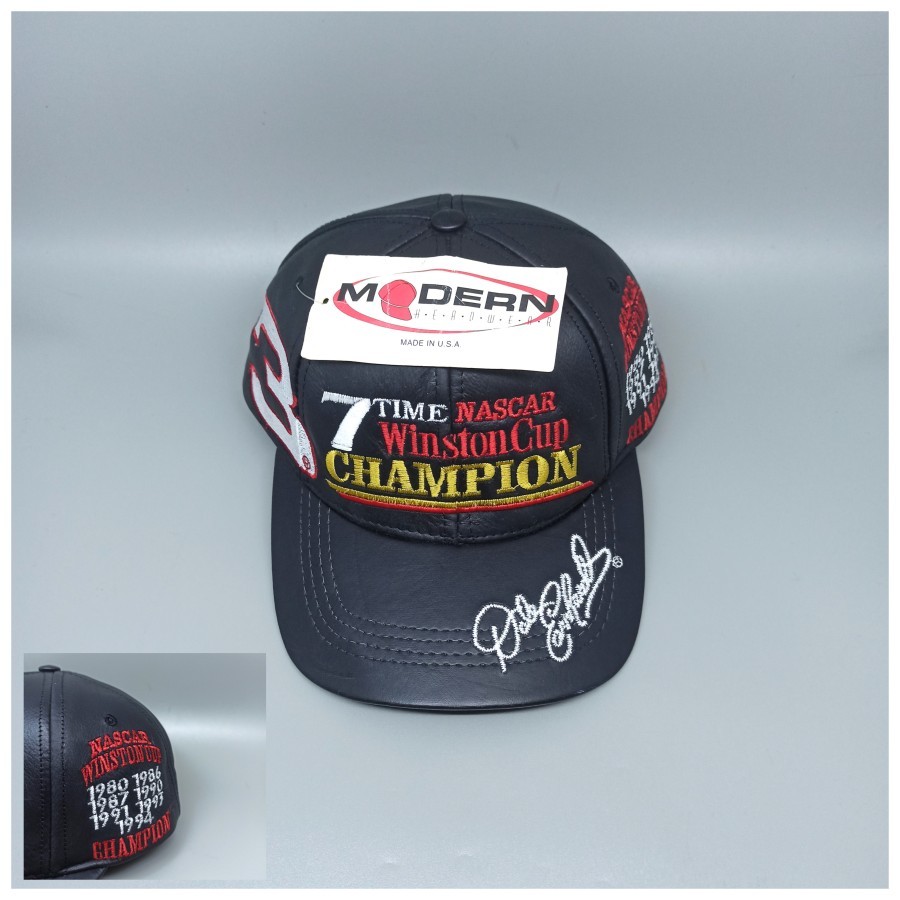 Topi Nascar Champion 7time Cap In USA Leather Second Original 904