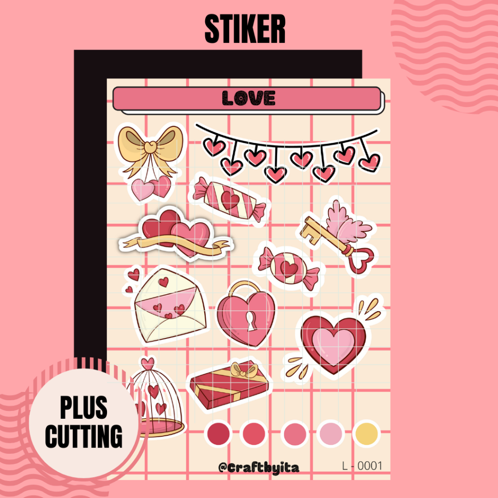 

Stiker Sheet A6 Vinyl Chromo LOVE MURAH | Deco Planner | Kisscut | Diecut | Stiker Laptop | Stiker Tumbler | Stiker Jurnal STATIONERY