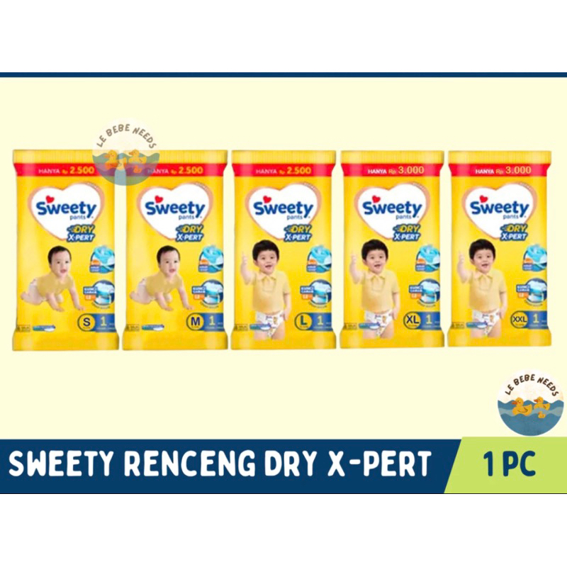 Sweety Dry X-Pert 1pc - Popok Celana Anak Renceng S M L XL XXL - Sweety Dry Expert Sachet