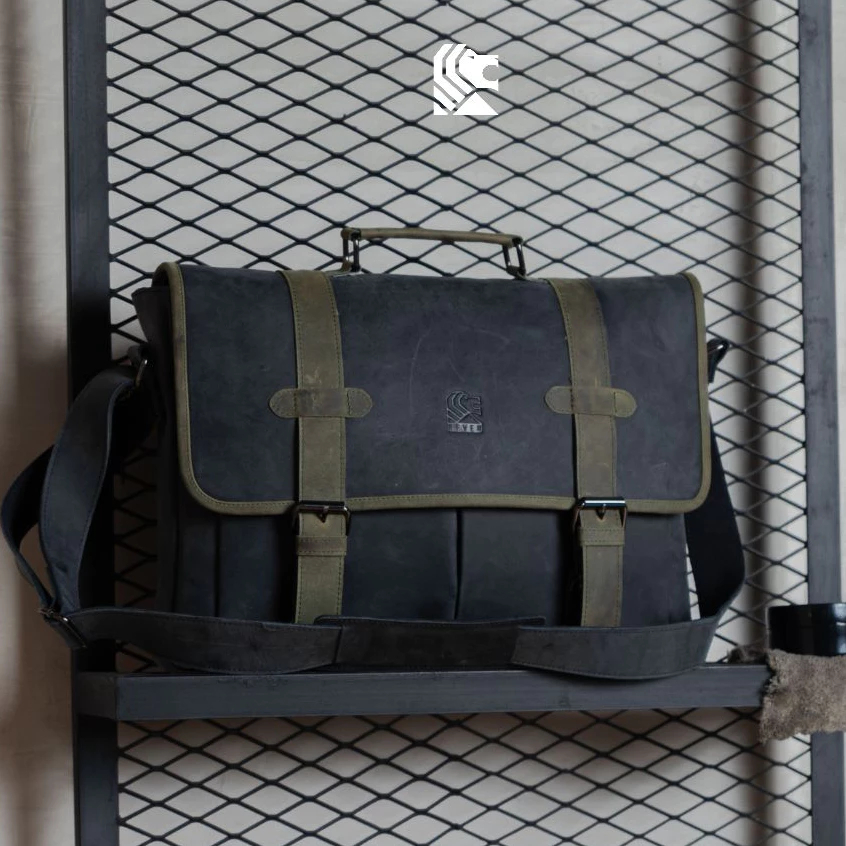 Reven Leather Tas Kerja Pria Kulit Asli Tas Laptop Helsinki Bag Model Slempang Tas Kerja Cowo Kantor