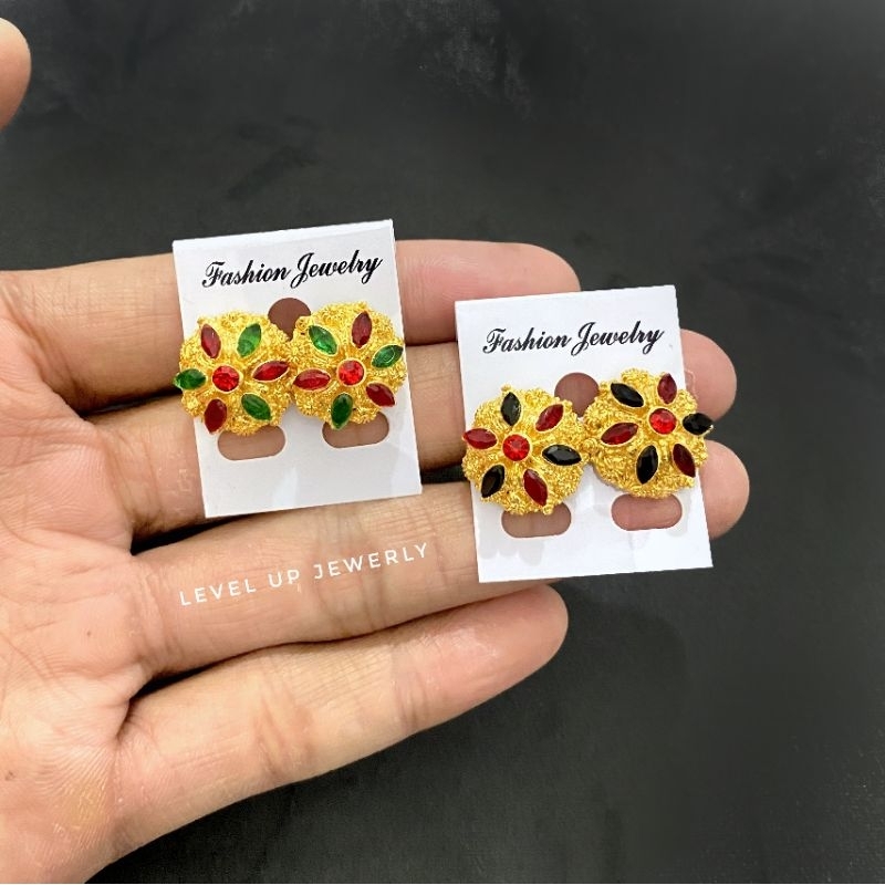 Sumpel Wanita Bali | Anting Tusuk | Bahan Tembaga Lapis Emas | Keuntungan Bisa Disepuh atau Dipoles 