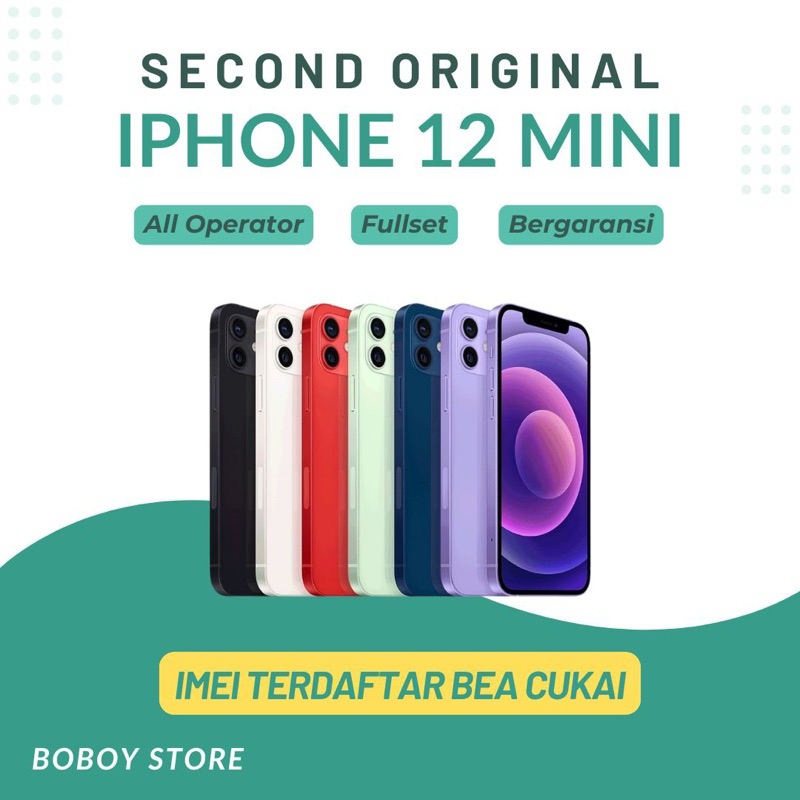 Iphone 12 Mini 64Gb / 128Gb / 256Gb Second Imei Terdaftar Beacukai Fullset