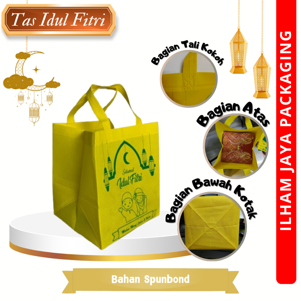 

( 12 PCS ) Tas hampers Spunbond idul fitri 24x23x28Cm / Tas idul fitri / Tas Lebaran