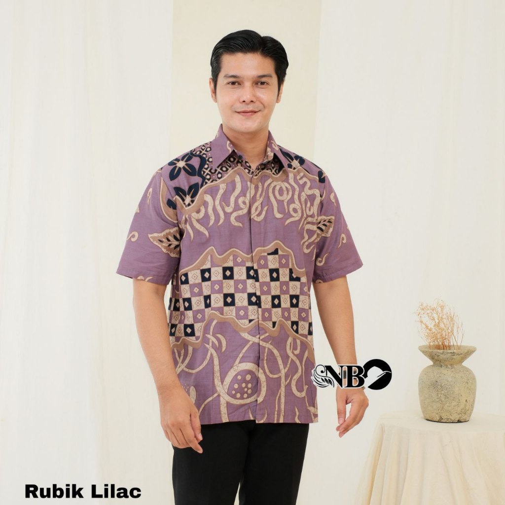BATIK PEKALONGAN 88 - Hem Batik Bahan Katun Prima Atasan Kemeja Lengan Pendek Outfit Kondangan Pria