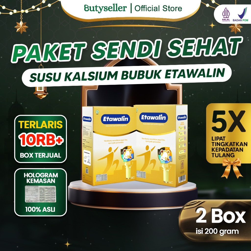 

Susu Etawalin 2 Box Paket Kesehatan Tulang Sendi - Atasi Asam Urat Rematik & Kram Otot 200gr