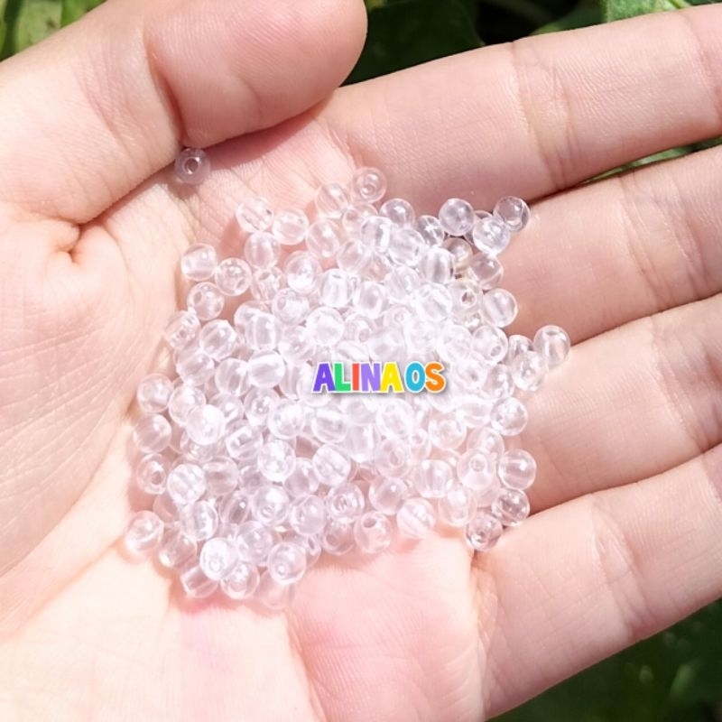 (20 GRAM) MANIK BULAT BENING 4MM