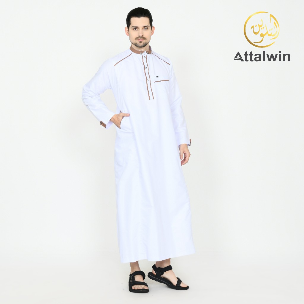 Attalwin - Gamis Jubah Pria Muslim Umroh Haji Tanpa Manset JD013
