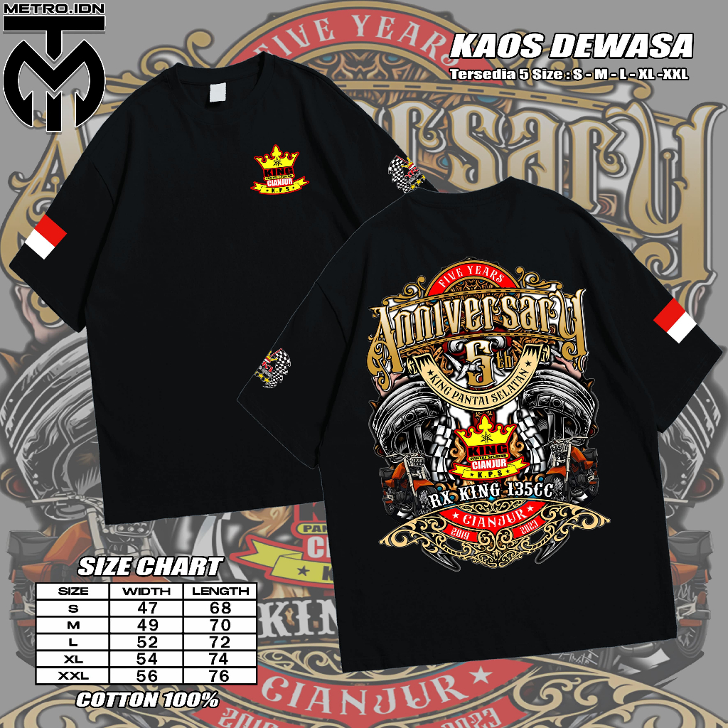 Kaos RX-King Jamnas Anniversary 4 - Kaos Rx-King Cianjur Selatan - Pria Dan Wanita - Cotton Commbed 