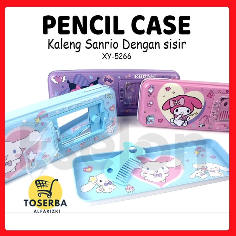 

[ TOSERBA ALFARIZKI ] TEMPAT PENSIL KALENG SERI SISIR SANRIO / Kotak Pensil Kaleng XY-5266 / Kotak Pensil Sisir Kaca Karakter SANRIO