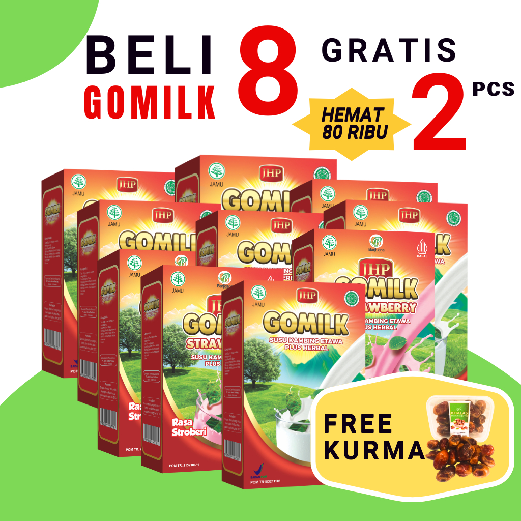 

[BISA COD + GARANSI] [PILIH HADIAH] PAKET RESELLER GOMILK SUSU KAMBING ETAWA PLUS HERBAL 10 BOX