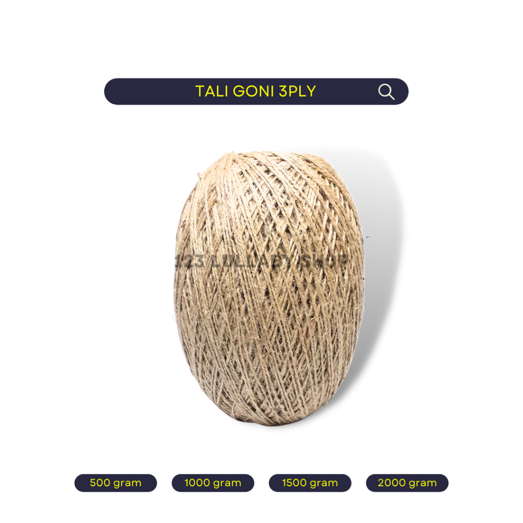 

Tali goni tali rami 2.5mm - 3mm 3ply tali kerajinan tali souvenir kerajinan DIY tali jute