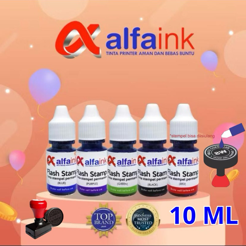 

TINTA STEMPEL FLASH/ TINTA STAMPEL OTOMATIS ALFA INK 10 ML