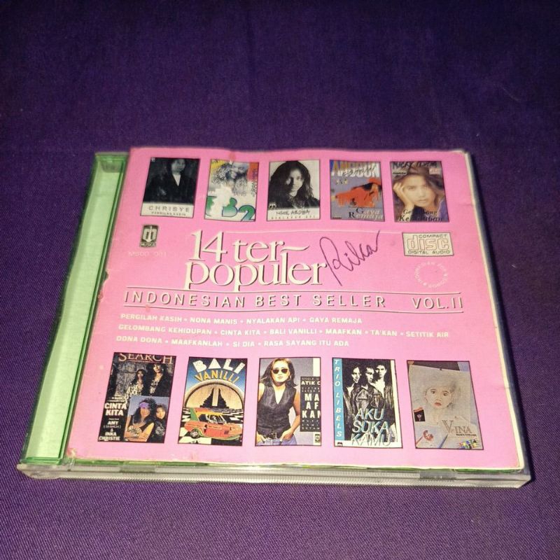 CD 14 TERPOPULER INDONESIAN BEST SELLER II VARIOUS ARTIST NIKE ARDILLA INKA CHRISTIE NICKY ASTRIA AN